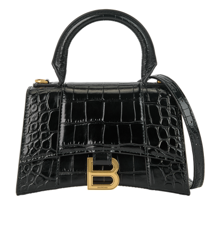 Hourglass, &pound;795, Handbags, Black, Leather, Front view
